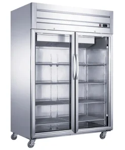 DUKERS D55AR-GS2 Top Mount Glass 2-Door Commercial Reach-in Refrigerator
