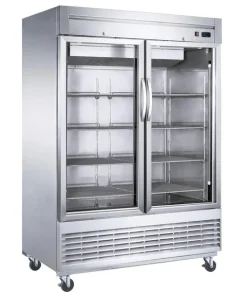 DUKERS D55R-GS2 Bottom Mount Glass 2-Door Commercial Reach-in Refrigerator