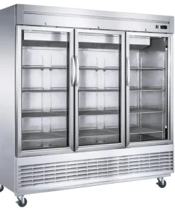 DUKERS D83R-GS3 Bottom Mount Glass 3-Door Commercial Reach-in Refrigerator